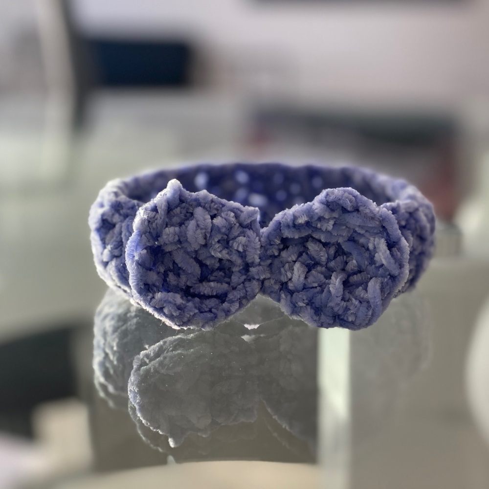 Crochet Velvet Handmade Headband 6-12 Months